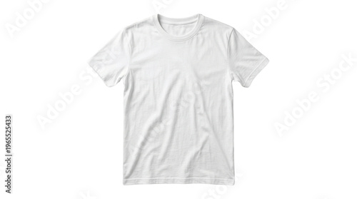 Plain white t-shirt with a short-sleeved crew neck, perfect for custom printing and a versatile wardrobe staple. High-quality fabric, comfortable fit, ideal for everyday wear or promotional items
