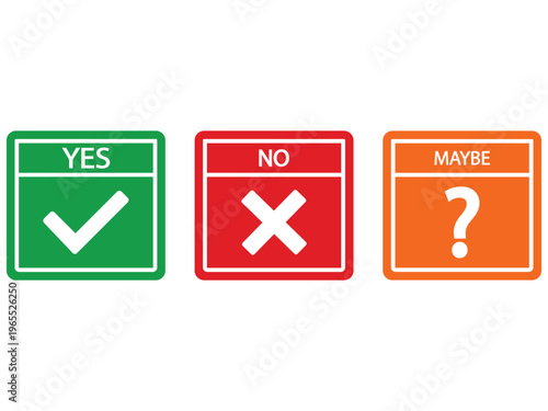 Yes no maybe choice selection vector graphic