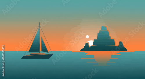 Sailing boat on the water.