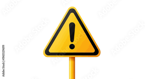 Yellow Warning Sign with Exclamation Mark.