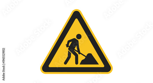 Road Work Ahead Warning Sign Symbol.