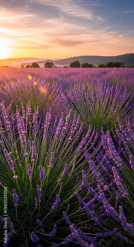 Obraz premium Lavender Field at Sunset. (1)