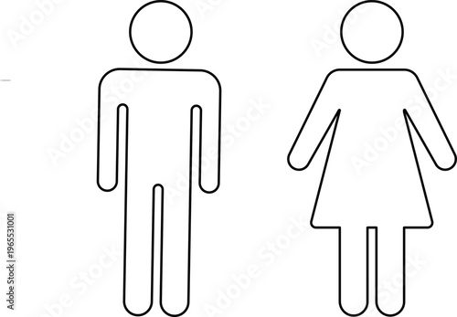 Simple icons representing a male and female figure standing side by side