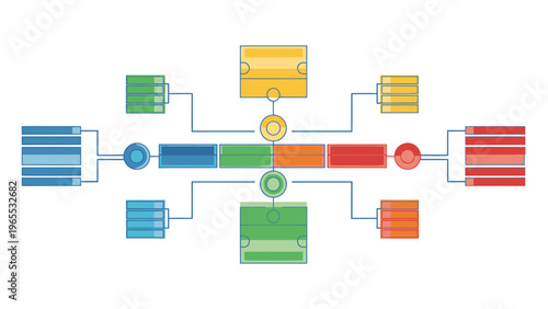 Tournament Bracket Vector Illustration for Sports Competition Planning and Seeding, Visualizing Game Progress and Structure