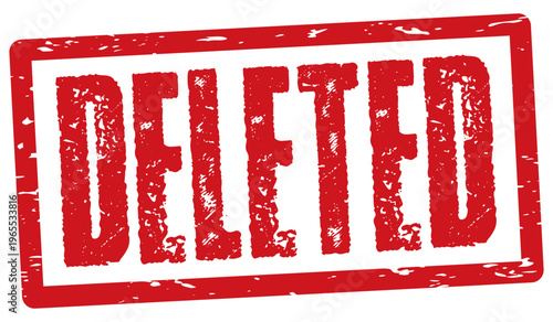 Deleted red grunge stamp typography label