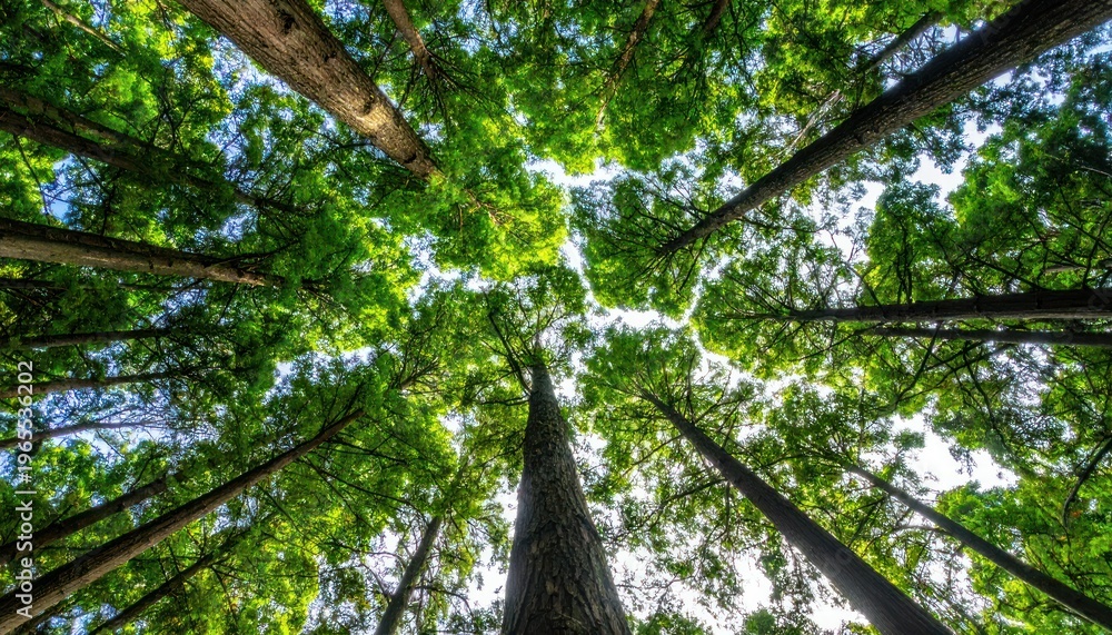 Fototapeta premium Vertical ascent into verdant heights