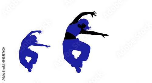 Dynamic Duo Dancing Silhouettes: Energetic Hip Hop Moves