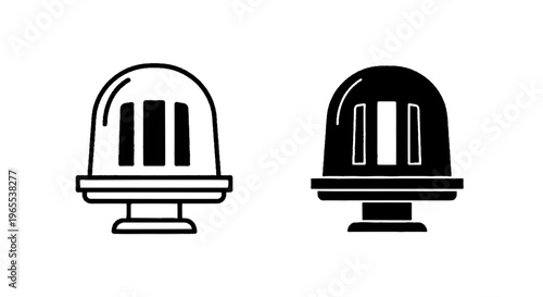 Vector illustration of emergency beacon light icon, warning siren symbol on a transparent background