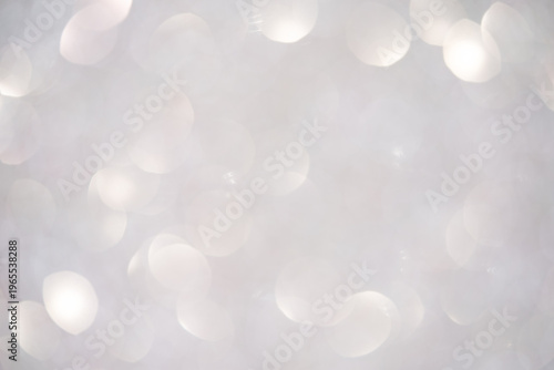 Abstract blurred background with soft white bokeh lights creating a dreamy atmosphere
