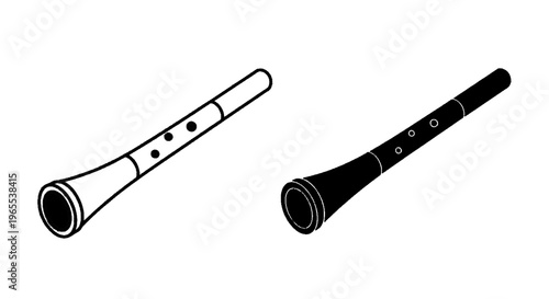 Vector illustration of suona musical instrument icon, traditional chinese wind instrument on a transparent background