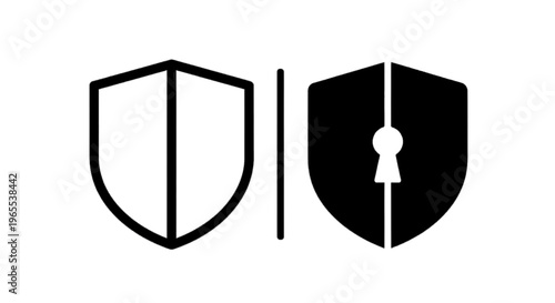 Vector illustration of shield icon set, security and protection symbol, vector illustration on a transparent background