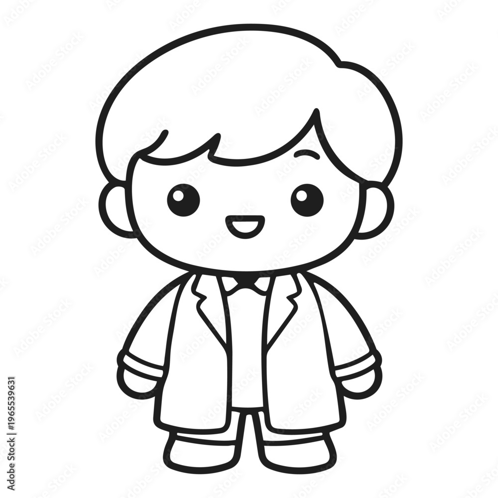 Fototapeta premium Doctor Profession Doodle Kawaii Vector Illustration