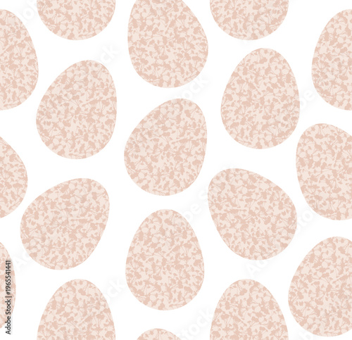 Easter Wallpaper With Pink Eggs With Floral Ornament, Isolated on a White Background. Hand Drawn Seamless Vector Pattern With Pink Eggs And Flowers. 
