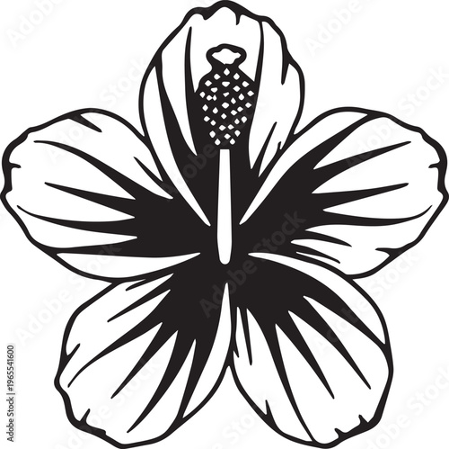 Elegant monochrome hibiscus flower, exuding grace and detail, a perfect embodiment of nature's refined beauty.