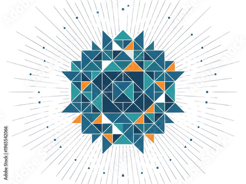 Abstract Geometric Pattern on Black Background
