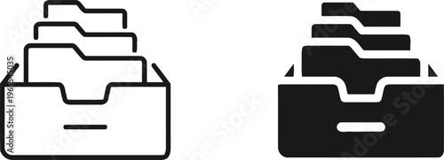 Two file organizers with labeled and unlabeled folders