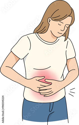 Common Pain Symptoms Illustration – Back, Stomach and Chest Pain