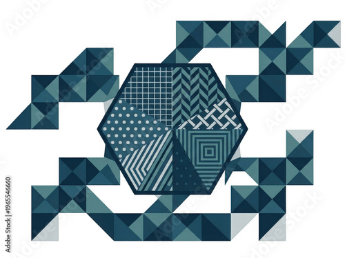 Abstract Geometric Pattern with Hexagonal Center