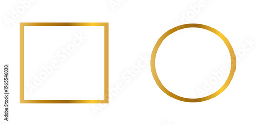 two gold frames, icons, isolate,