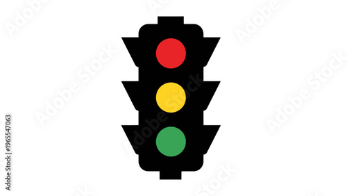 Traffic Light Icon Vector Illustration, Simple Flat Design, Urban Navigation and Safety Concept