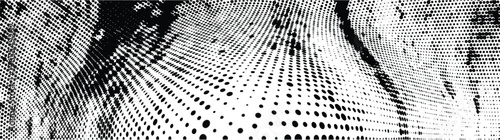 Wavy gradient halftone dots pattern texture background
