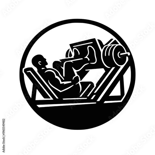 vector illustration of a silhouette of a leg press workout 