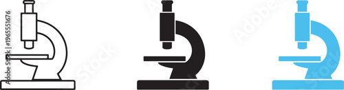 Microscope icon in flat style. Laboratory analysis vector illustration on isolated background.