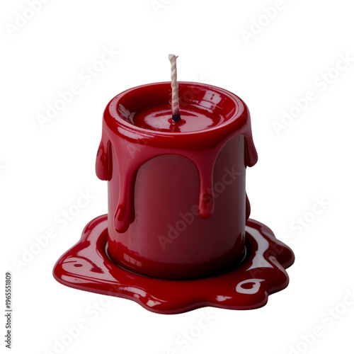 A vibrant red toy fire truck with a ladder and shiny details isolated on transparent background