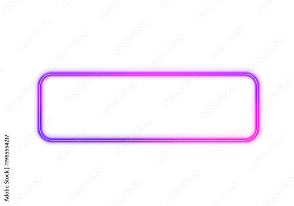 Obraz premium Rectangular neon frame with rounded corners glowing with bright gradient light. Subtle haze adds atmosphere and visual depth. Ideal for social media templates and presentation backgrounds.