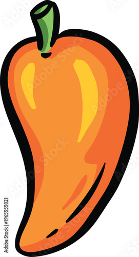 Hot Chilli Jalapeno Vector Cartoon Illustration Spicy Character