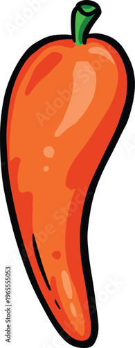 Hot Chilli Jalapeno Vector Cartoon Illustration Spicy Character