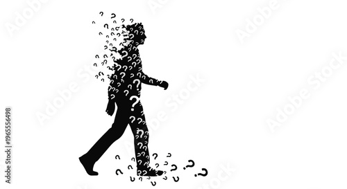 man disappearing into confusion questions uncertainty