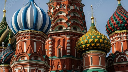 Architecture - Saint Basils Cathedral Colorful Onion Domes Close Up Detail Red Square Moscow Russia