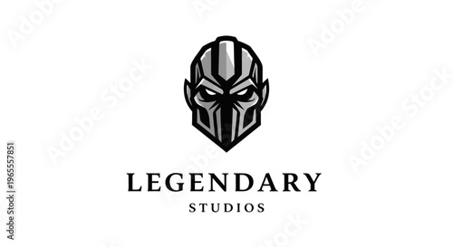 Legendary Studios Mascot Logo - Futuristic Robotic Warrior Head Vector Illustration for Gaming and Esports Branding