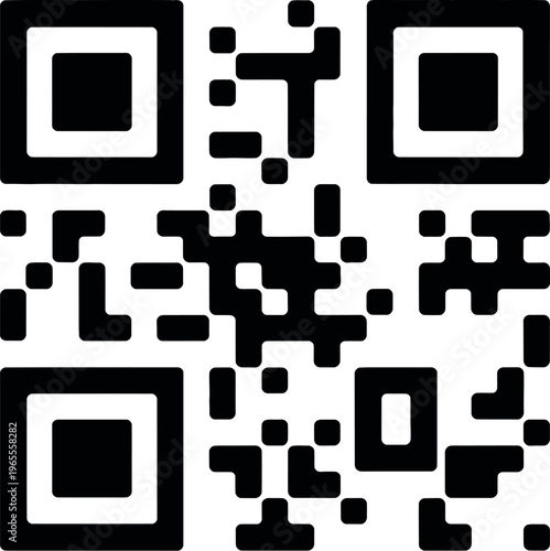 QR code icon vector illustration representing access to information via smartphone or scanner, readable link, package marking, and matrix code symbol
