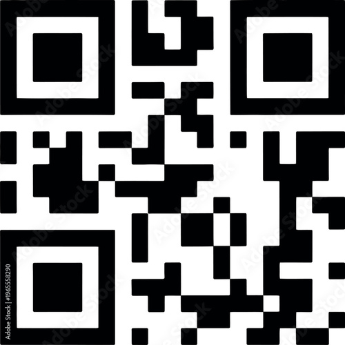 QR code vector icon showing smartphone scanning, data access, package marking, and matrix code for digital, retail, and product labeling