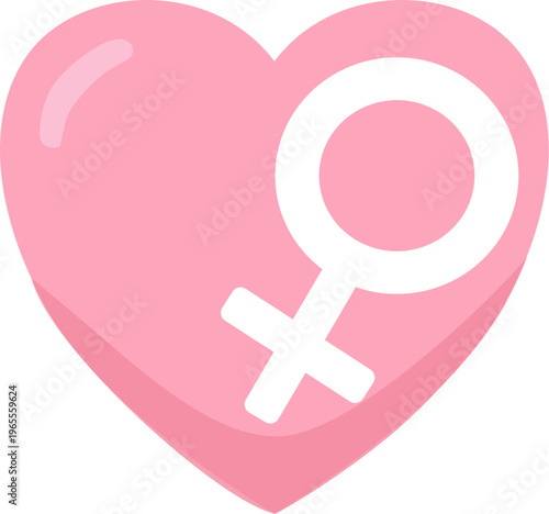 Heart with logo feminism