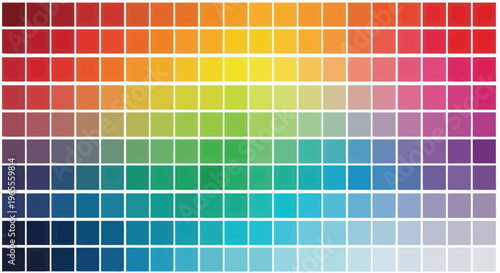 Vibrant Color Palette Grid: Spectrum of Hues and Tints for Design Inspiration