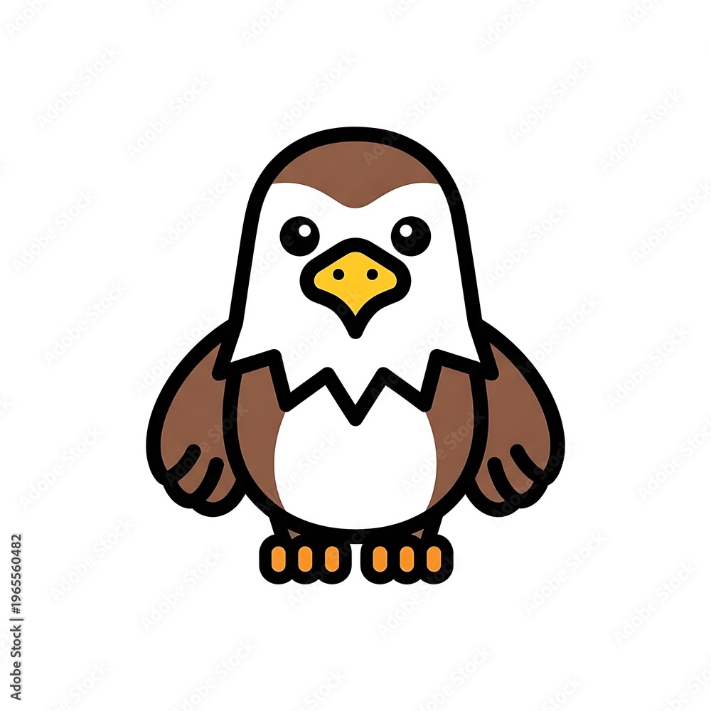 Obraz premium Cartoon bird with brown wings.