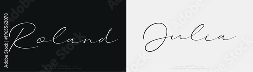 Roland Julia, Script elegant alphabet letters font logo. Typography luxury classic lettering serif fonts decorative wedding vintage retro logos, design for fashion,beauty shop and brand . vector 