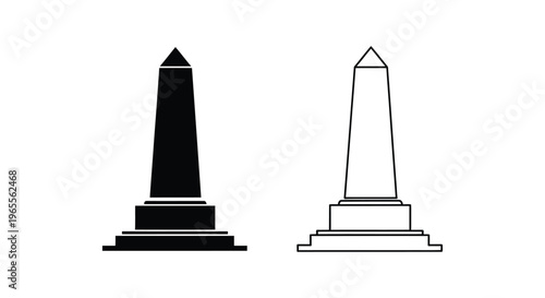 Obelisk, monument, obelisk icons, black and white vector graphics