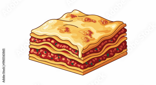 A layered, rich Italian pasta bake with melted cheese topping