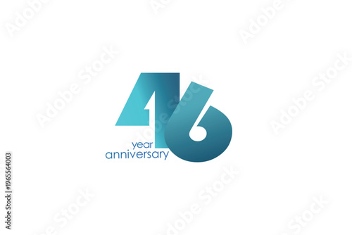 46 year anniversary blue color on white background