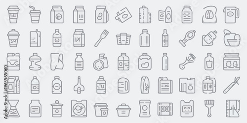 A premium vector based collection features various food and drink icons.