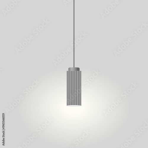 Modern pendant lamp on white background.