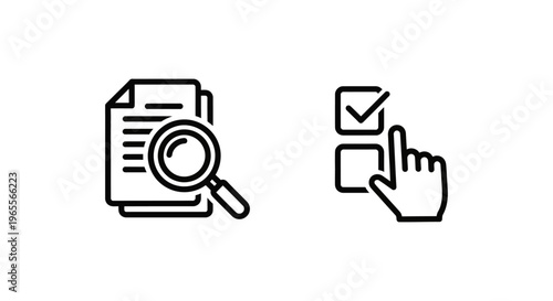 Terms and conditions with user consent outline icons for legal agreements, privacy policy, and digital compliance