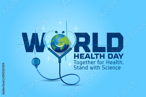 Clinic Hospital promotional concept for World Health Day. Empowering Wellness Together.