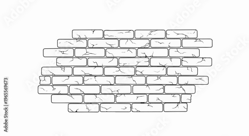 A rough, cracked brick wall pattern, rendered in a simplistic black outline style