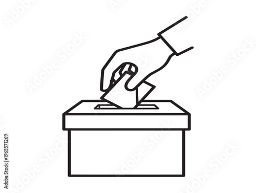 A hand casting a ballot into a box