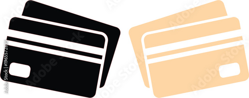 Credit card vector icons in black and gold, bank payment card symbols for e-commerce, financial transaction and digital wallet graphics